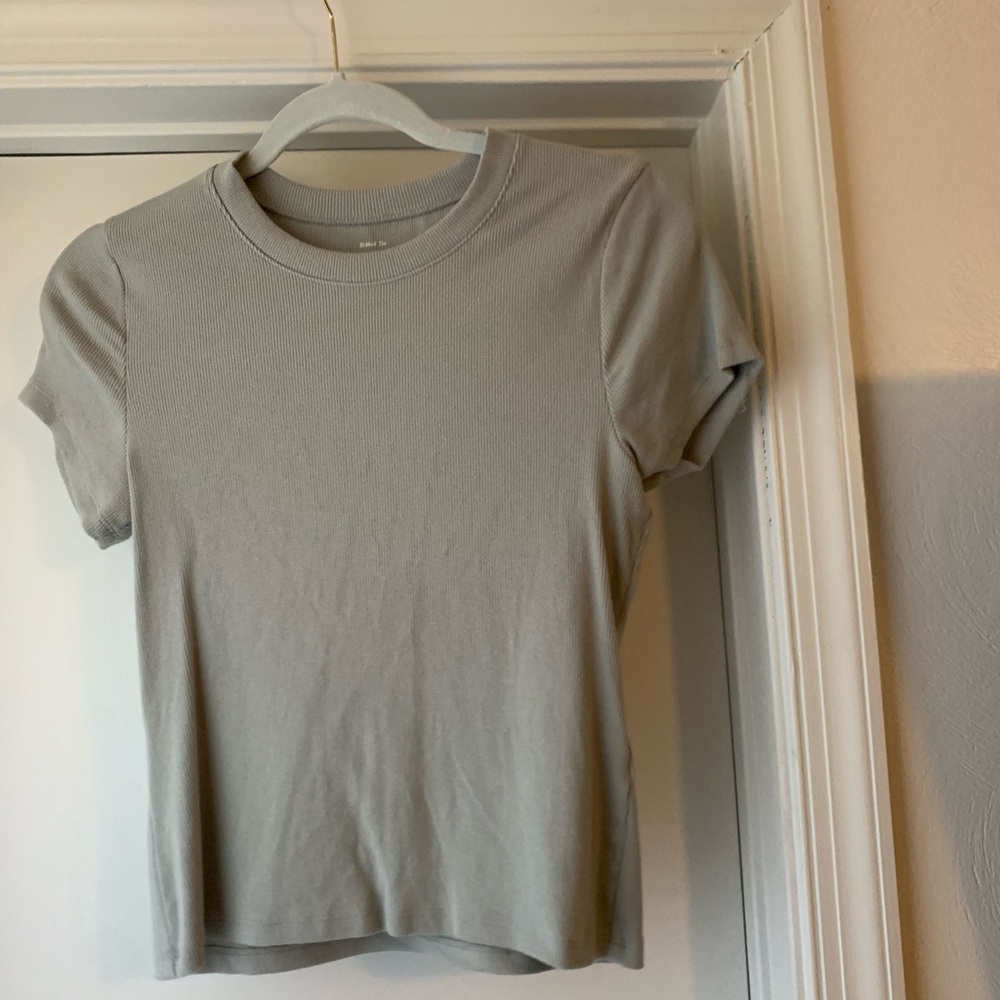 Abercrombie & Fitch Ribbed Crop Tee | size M | green/blue | NWOT